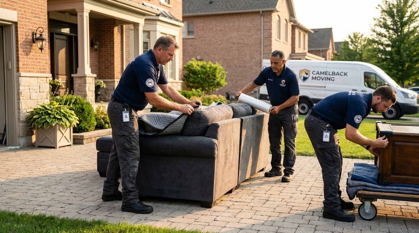 Large estate moving crew wrapping furniture in Gunnison, CO