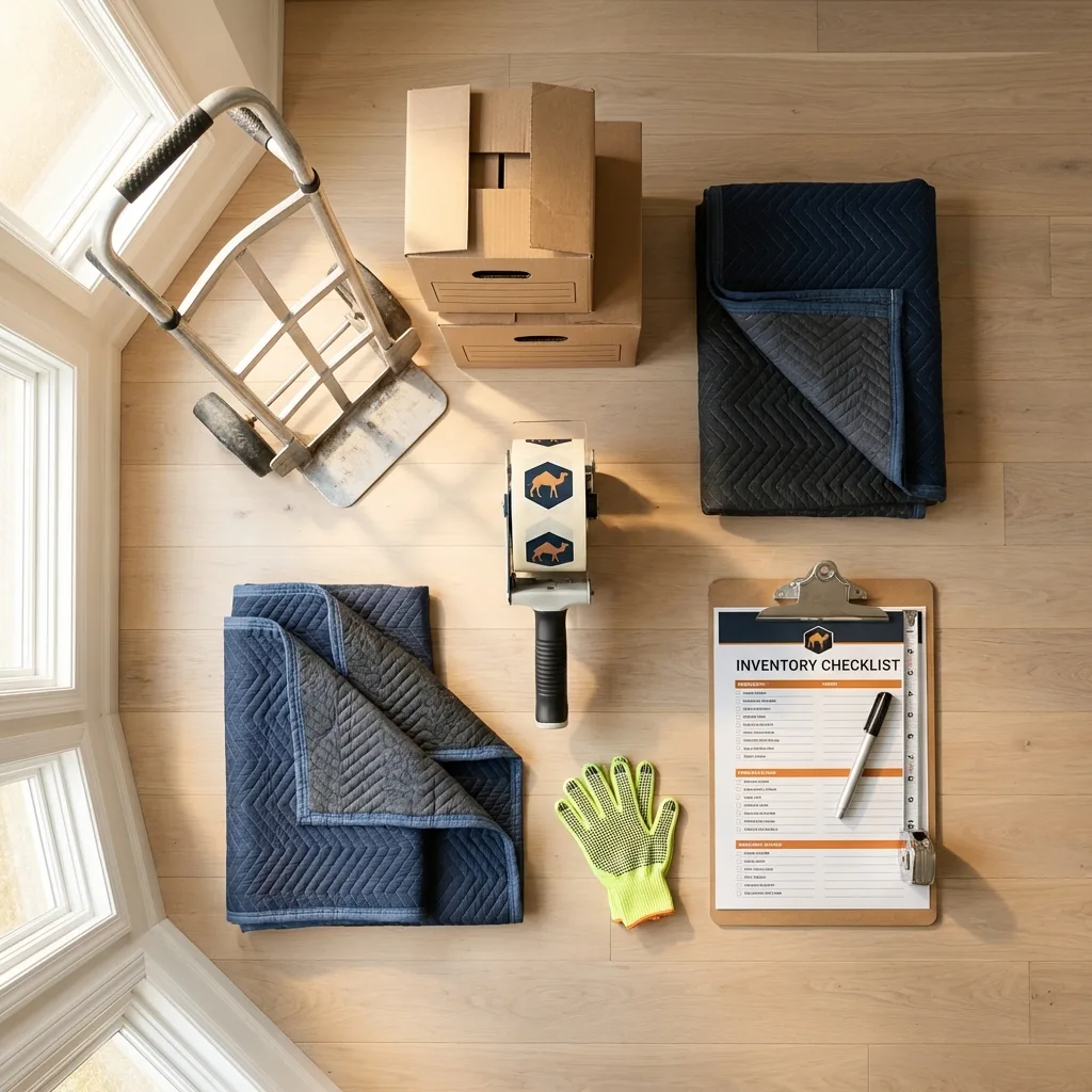 Professional moving supplies and packing materials layout for Gunnison residential relocations