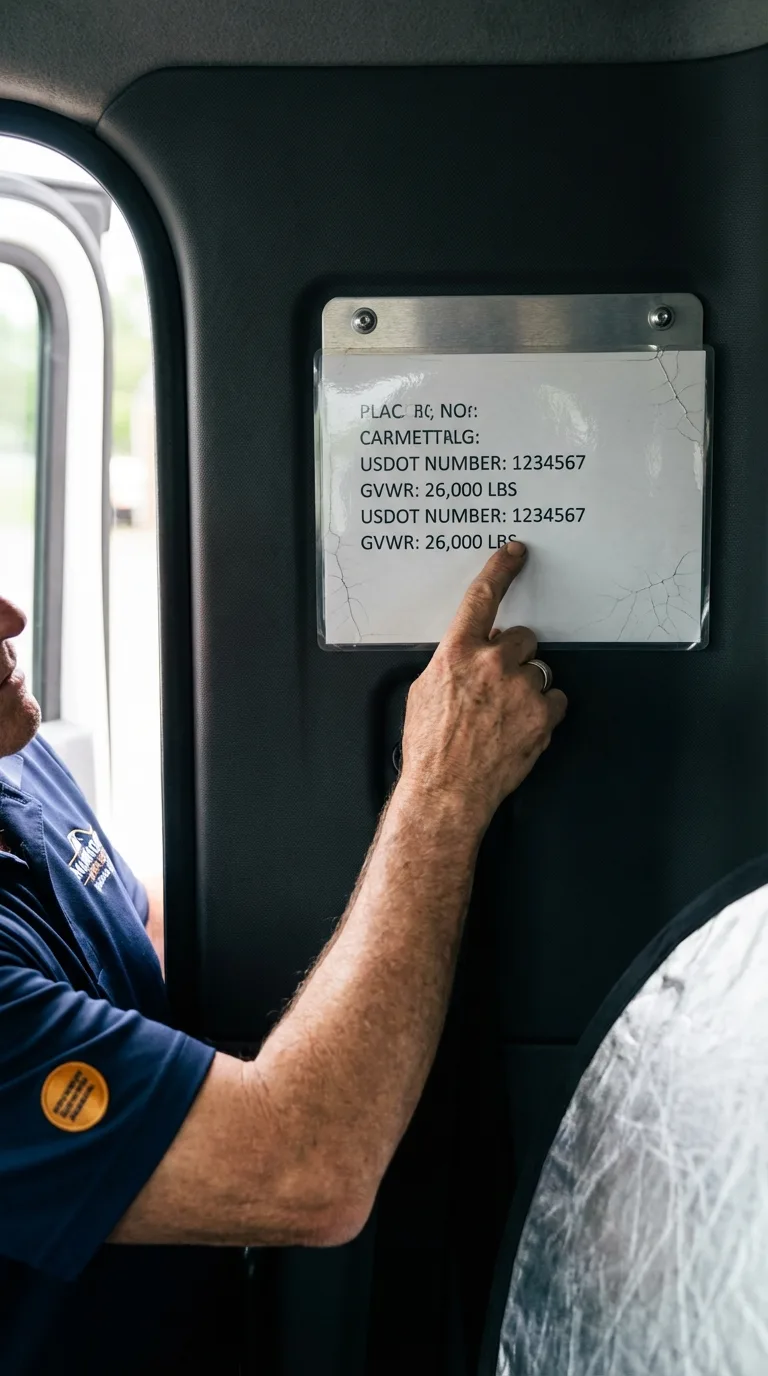 USDOT licensing placard verification in Gunnison